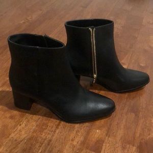 Calvin Klein Black Leather Booties